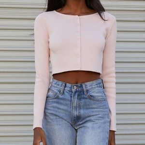 Brandy Melville Pink Athelia Cardigan